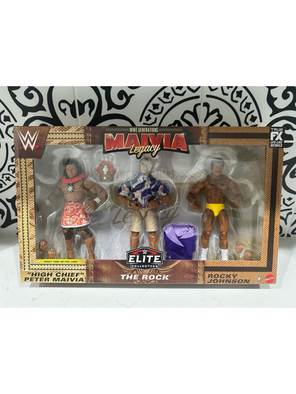 WWE Mattel Elite The Rock WWE Generations Maivia Legacy 3-Pack Exclusive NEW
